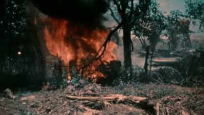 FINALLY, THEY TAKE TO
BURNING THEIR WAY THROUGH, - The Pacific War in Color