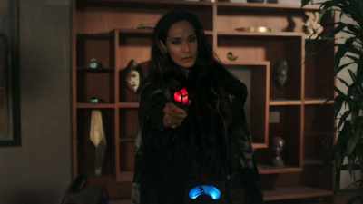 -Finish her! Finish...
[VOICE FADING]
-[OCTIMETER WARBLING] - The Watch