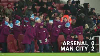 Finish with his left.
It's 2-0 to Manchester City. - All or Nothing: Manchester City