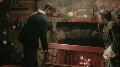 (fire crackles)
(gentle orchestral music) - Civil Christmas
