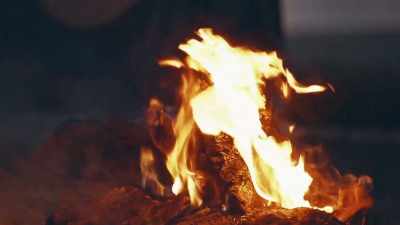 (fire crackling)
(ominous music continues) - Sharkula