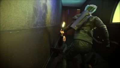 [Fires pistol] - Arrow