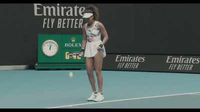 First-day action - Naomi Osaka