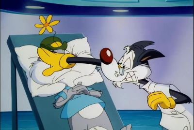 First, I'll mush your face in
like this. - Animaniacs