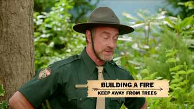 First, make sure the fire
is away from trees. - At Home with Amy Sedaris