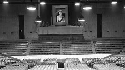 First on the agenda,
removing the portrait - Offside: The Harold Ballard Story