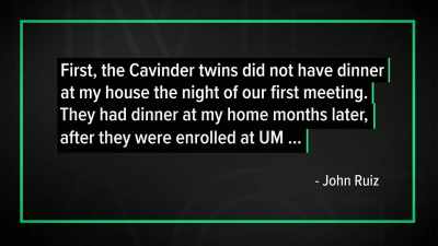 First, the Cavinder twins did
not have dinner at my house - Impact x Nightline