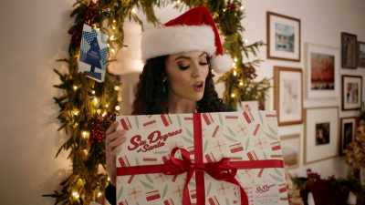 First, you want to get
one of our special boxes, - Six Degrees of Santa