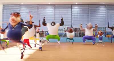 Five, six, seven,
and tippy-toes, tippy-toes. - Sing 2