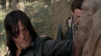 She's tied up. - The Walking Dead