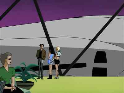 Flight 211 now arriving
from Saint Denis. - Batman Beyond