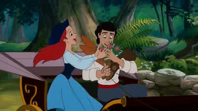 Flounder Move over Move your big feathersI can't see a thingScuttle Nothing is happeningOnly one day left and that boy ain't puckered up once - The Little Mermaid