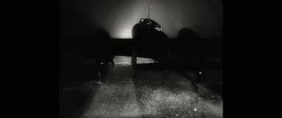 Flying heavily armed, twin—engined aircraft - Lancaster