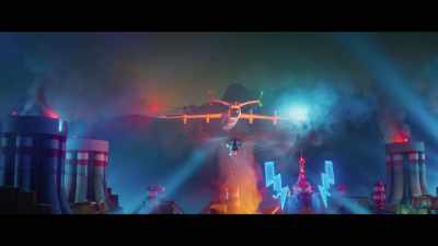 Flying the mayor
package in right now. - The Lego Batman Movie