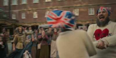 - [folk music playing]
- [both laughing] - The Completely Made-Up Adventures of Dick Turpin