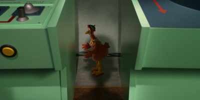 -[footsteps approach]
-[gasps] - Chicken Run: Dawn of the Nugget