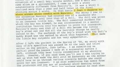 For a director to get
co-screenplay credit, - Doc of Chucky
