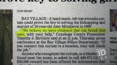 FOR EVERYONE INVOLVED,
THE BEST HOPE FOR JUSTICE NOW - The Lake Erie Murders