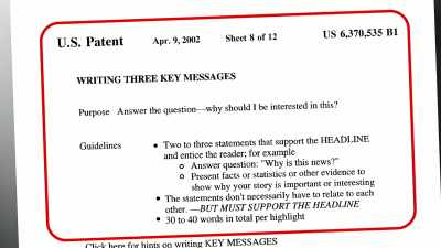 FOR EXAMPLE,
ANSWER THE QUESTION:
WHY IS THIS NEWS? - The Patent Scam
