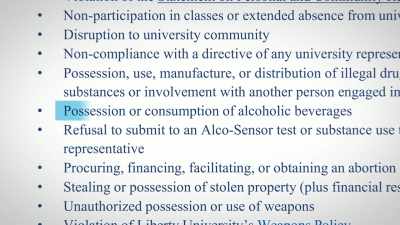 For something more serious,
like possession of alcohol, - God Forbid