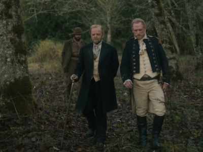 For the men, broad
shoulders and puffed sleeves, - First Cow
