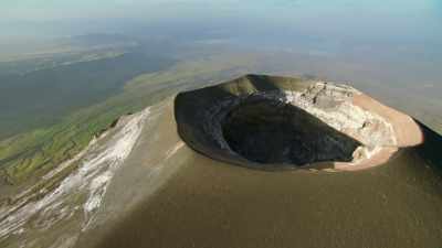 For the past 400,000 years,
ash from this great volcano - Seven Worlds, One Planet