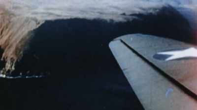 FOR TWO HOURS, IT'S A BATTLE
JUST TO STAY ON THE FLIGHT PATH - The Pacific War in Color
