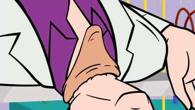 [ Foreskin squeaks, snaps ] - Birdgirl