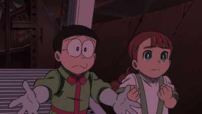Forget about them! This place is crashing! - Doraemon the Movie: Nobita's Sky Utopia