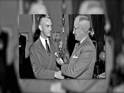 Forrestal gets
tapped on the shoulder. - Above Majestic