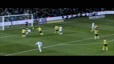 Forshaw with the cross,
flicked on by Hernandez, - Take Us Home: Leeds United