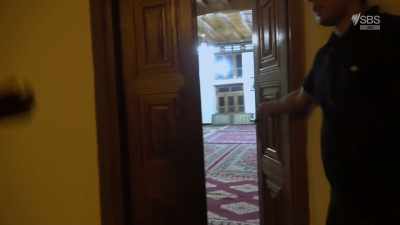 Fortunately,
a local is around to let us in. - From Russia to Iran: Crossing Wild Frontier