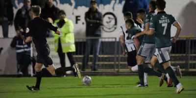 Forward touch,
and Brisley tries to clear - Welcome to Wrexham