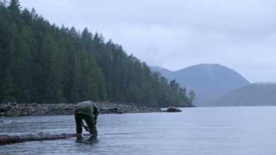 Found a log that looks like
it's been here for some time. - Chefs vs Wild