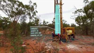 Four augers sit in a cage
known as a carousel. - Outback Opal Hunters