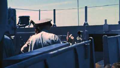 Four days later they
spot desperate survivors - The Pacific War in Color