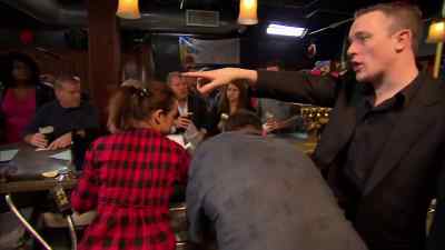 FOUR GLASSES SITTING
ON THE BAR COUNTERTOP. - Bar Rescue