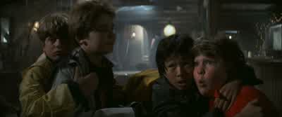 Four waters Is that allY y yes NoItalian accent I want veal scaloppiniI want a good fettuccine AlfredoShut up MouthA bottle of fettuccine 1981The only thing we serve is tongueMouth gruntingmuffled screamsYou boys like tongueMama laughingThat's all Yeah - The Goonies