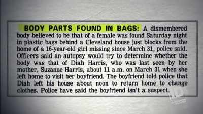 FOUR WEEKS LATER,
HER BODY IS DISCOVERED, - The Lake Erie Murders