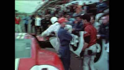 Foyt begins his two-hour stint
behind the wheel, - Shelby American
