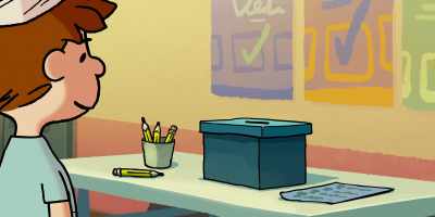 [Franklin] Don't forget to vote
in the student council election. - Snoopy Presents: One-of-a-Kind Marcie