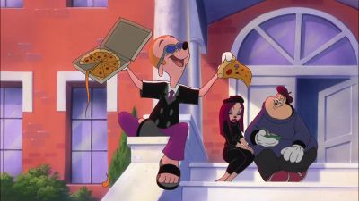 Free eats back at the dorma - An Extremely Goofy Movie