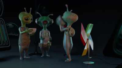 [frenzied slurping] - Alien TV