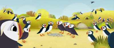 Fresh fish for everyone.
There's plenty to go around. - Puffin Rock and the New Friends