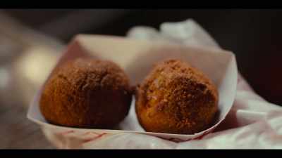 Fried whiting, mac 'n cheese balls,
shrimp 'n grits. - Street Food: USA