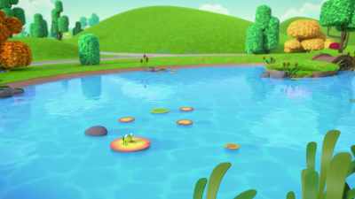 [Frog ribbiting] - Abby Hatcher