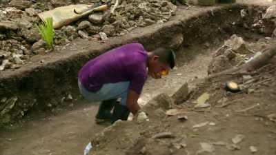 From domestic
discarded remains, - Lost Treasures of the Maya