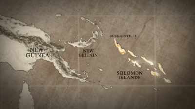 From here,
MacArthur envisions a path - The Pacific War in Color