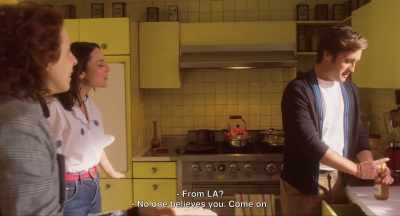 -From LA?
-No one believes you. Come on. - At Midnight