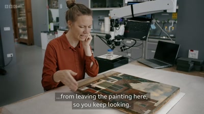 From leaving the painting here,
so you keep looking. - Close to Vermeer